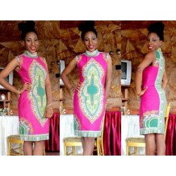 Embossed Cotton Panel Dresses 1